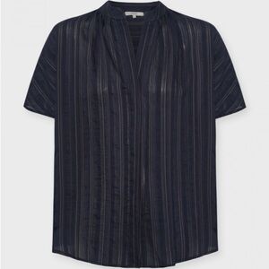 Vince Navy Striped Blouse